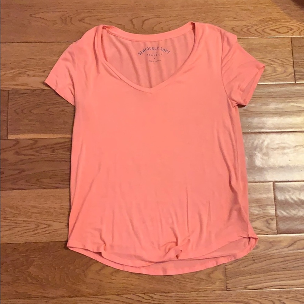 Aeropostale perfect v-neck orange top